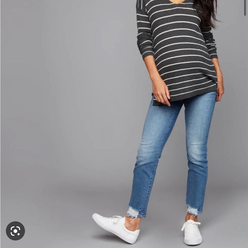 7 For All Mankind vintage luxe distressed maternity jeans